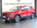 USED 2019 19 SEAT ATECA 1.5 TSI EVO SE Technology SUV 5dr Petrol Manual Euro 6 (s/s) (150 ps) FULL SERVICE HISTORY + SATELLITE NAVIGATION + APPLE CARPLAY / ANDROID AUTO + TOUCH SCREEN MEDIA DISPLAY + BLUETOOTH PHONE AND MEDIA CONNECTIVITY + DAB DIGITAL RADIO + AUTOMATIC LED HEADLIGHTS + APPS CONTROL + MIRROR LINK + LEATHER MULTI FUNCTIONAL STEERING WHEEL + FRONT AND REAR PARKING ASSIST + CRUISE CONTROL + VOICE COMMAND + AUTOMATIC WIPERS WITH RAIN SENSOR + LED DAY TIME RUNNING LIGHTS + ECO STOP START SYSTEM + DUAL ZONE CLIMATE CONTROL + AIR CONDITIONING