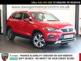 USED 2019 19 SEAT ATECA 1.5 TSI EVO SE Technology SUV 5dr Petrol Manual Euro 6 (s/s) (150 ps) FULL SERVICE HISTORY + SATELLITE NAVIGATION + APPLE CARPLAY / ANDROID AUTO + TOUCH SCREEN MEDIA DISPLAY + BLUETOOTH PHONE AND MEDIA CONNECTIVITY + DAB DIGITAL RADIO + AUTOMATIC LED HEADLIGHTS + APPS CONTROL + MIRROR LINK + LEATHER MULTI FUNCTIONAL STEERING WHEEL + FRONT AND REAR PARKING ASSIST + CRUISE CONTROL + VOICE COMMAND + AUTOMATIC WIPERS WITH RAIN SENSOR + LED DAY TIME RUNNING LIGHTS + ECO STOP START SYSTEM + DUAL ZONE CLIMATE CONTROL + AIR CONDITIONING