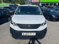 USED 2023 23 PEUGEOT PARTNER White 1.5 BlueHDi Professional Premium+ van, 46,550 miles, Euro 6, 6-Speed manual, 8in touchscreen, CarPlay/Android Auto, Cruise, A/C. Plus VAT @ 20%! This 2023 Peugeot Partner van is a superb example, having had only one owner from new. It is a 1.5 BlueHDi 1000 Professional Premium + Standard Panel Van SWB Euro 6 (s/s) 5dr, powered by an efficient 1.5 litre diesel engine delivering 102 bhp. This model comes with a 3 month warranty for your peace of mind. Inside, you'll find an 8in capacitive colour touchscreen with Connect DAB Radio, Bluetooth handsfree, and a USB socket, along with Apple CarPlay and Android Auto for seamless smartphone integ