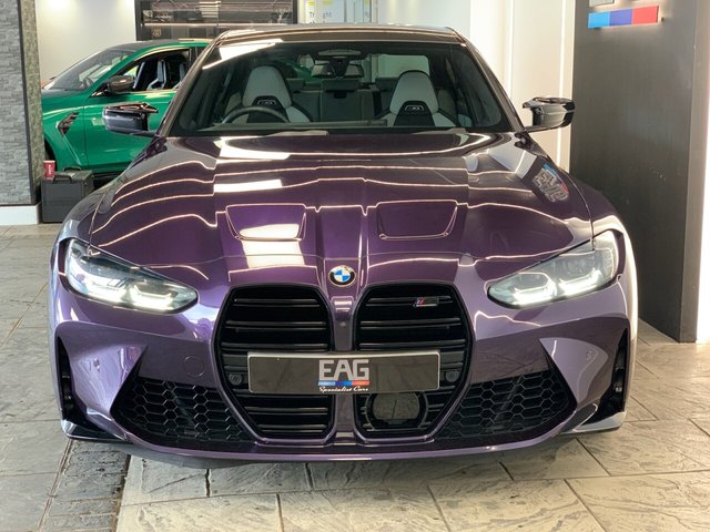 USED 2024 73 BMW M3 3.0 BiTurbo Competition Saloon 4dr Petrol Steptronic M xDrive Euro 6 (s/s) (510 ps) BMW INDIVIDUAL TECHNO VIOLET
