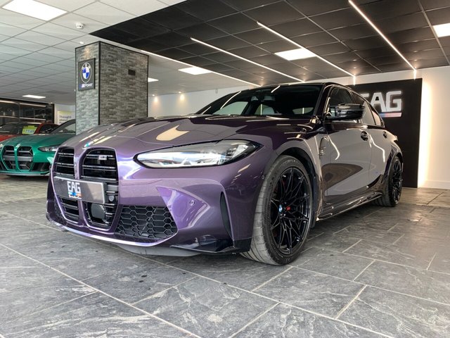 USED 2024 73 BMW M3 3.0 BiTurbo Competition Saloon 4dr Petrol Steptronic M xDrive Euro 6 (s/s) (510 ps) BMW INDIVIDUAL TECHNO VIOLET
