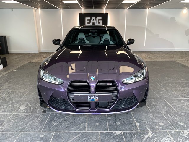 USED 2024 73 BMW M3 3.0 BiTurbo Competition Saloon 4dr Petrol Steptronic M xDrive Euro 6 (s/s) (510 ps) BMW INDIVIDUAL TECHNO VIOLET