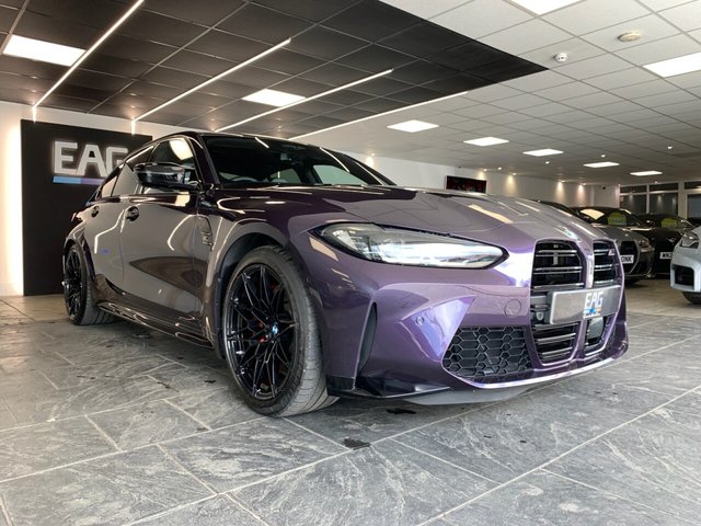USED 2024 73 BMW M3 3.0 BiTurbo Competition Saloon 4dr Petrol Steptronic M xDrive Euro 6 (s/s) (510 ps) BMW INDIVIDUAL TECHNO VIOLET