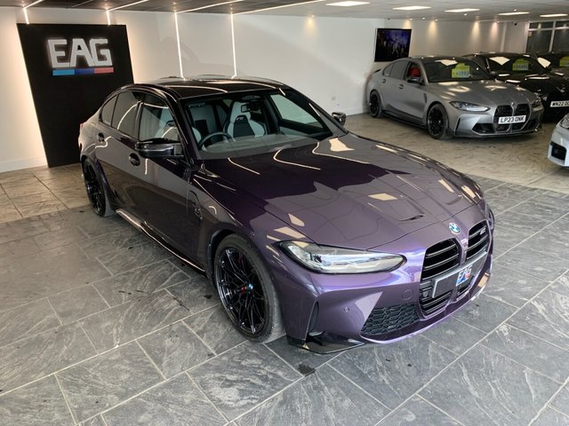 USED 2024 73 BMW M3 3.0 BiTurbo Competition Saloon 4dr Petrol Steptronic M xDrive Euro 6 (s/s) (510 ps) BMW INDIVIDUAL TECHNO VIOLET