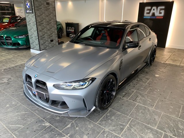 USED 2023 23 BMW M3 3.0 BiTurbo Competition Saloon 4dr Petrol Steptronic M xDrive Euro 6 (s/s) (510 ps) BMW INDIVIDUAL FROZEN GREY