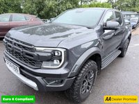 USED 2023 23 FORD RANGER Grey 3.0T V6 EcoBoost Raptor pickup, 74,165 miles, Euro 6, auto 4WD, Half leather, 360 Cameras, Sat nav, Touchscreen, A/C. Plus VAT @ 20%! This 2023 Ford Ranger T V6 Raptor is a superb example, having had only one owner since new. It boasts a powerful 3.0L Petrol Engine and a robust Four Wheel Drive drivetrain, all meeting the Euro 6 emission standards. This Raptor trim level comes equipped with a suite of convenient features, including Front and Reverse Parking Aid with parking assistance sensors, Passive Keyless Entry and Start for effortless access, and Wireless Charging for your devices. Comfort is further enhanced by the Front