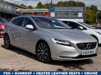 USED 2019 69 VOLVO V40 2.0 D3 Inscription Edition Hatchback 5dr Diesel Auto Euro 6 (s/s) (150 ps) FSH + CRUISE + HEATED SEATS + SAT NAV + PAN ROOF + SENSORS + LANE ASSIST + MEMEORY SEATS