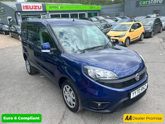 View our Fiat Doblo Blue 1.4 Petrol Disabled access Crew Cab van, 13,250 miles, Euro 6, 5-Speed manual, Air Conditioning, Rear ramp, Rear sensors, radio. Plus VAT @ 20%!