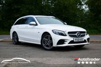USED 2021 21 MERCEDES-BENZ C-CLASS 2.0 C300e 13.5kWh AMG Line Edition Estate 5dr Petrol Plug-in Hybrid G-Tronic+ Euro 6 (s/s) (320 ps) POLAR WHITE PAINTWORK + MULTIBEAM LED + REVERSE CAMERA