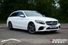 USED 2021 21 MERCEDES-BENZ C-CLASS 2.0 C300e 13.5kWh AMG Line Edition Estate 5dr Petrol Plug-in Hybrid G-Tronic+ Euro 6 (s/s) (320 ps) POLAR WHITE PAINTWORK + MULTIBEAM LED + REVERSE CAMERA