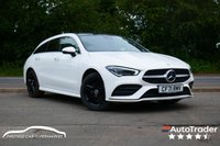 USED 2022 71 MERCEDES-BENZ CLA 1.3 CLA250e 15.6kWh AMG Line (Premium Plus) Shooting Brake 5dr Petrol Plug-in Hybrid 8G-DCT Euro 6 (s/s) (218 ps) POLAR WHITE PAINTWORK + APPLE CARPLAY + SUNROOF + RED LEATHER