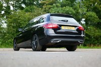 USED 2019 19 MERCEDES-BENZ C-CLASS 1.5 C200 MHEV EQ Boost Sport Estate 5dr Petrol G-Tronic+ Euro 6 (s/s) (198 ps) OBSIDIAN BLACK METALLIC PAINTWORK + REVERSE CAMERA + HEATED SEATS + DAB