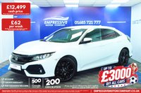 USED 2019 69 HONDA CIVIC 1.0 VTEC Turbo SR Hatchback 5dr Petrol Manual Euro 6 (s/s) (126 ps) LOW MILES - REVERSE CAMERA