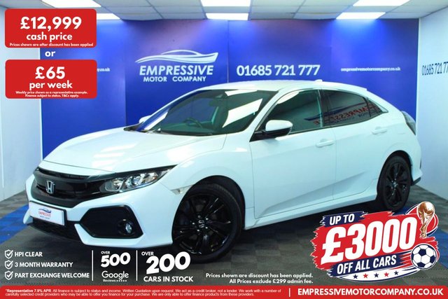 View our Honda Civic 1.0 VTEC Turbo SR Hatchback 5dr Petrol Manual Euro 6 (s/s) (126 ps)