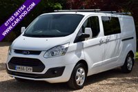USED 2016 66 FORD TRANSIT CUSTOM 2.0 TDCi 290 Limited Panel Van 5dr Diesel Manual L2 H2 (170 g/km, 128 bhp) 2 OWNER FROM NEW + NO VAT + TWIN CAB!