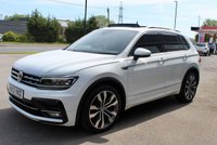 PRE-OWNED 2017 67 VOLKSWAGEN TIGUAN 2.0 TDI R-Line SUV 5dr Diesel DSG 4Motion Euro 6 (s/s) (150 ps) Pure White, Dark Magnetic Grey Race Cloth, 20" Alloys, Panoramic Sunroof, Satellite Navigation, Heated Seats, Front and Rear Parking Sensors, LED Headlights With Dynamic Light Assist, , Sports Suspension, Headlight Washers, Ambient Lighting, 3 Zone Climate Control, Driver Profile Selection, Electric Foldable Wing Mirrors, Cooled Glovebox, Lane Assist, Stainless Steel Pedals, Progressive Steering, 2 Keys and Book Pack, 1 Previous Owner, Full Service History.