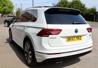 PRE-OWNED 2017 67 VOLKSWAGEN TIGUAN 2.0 TDI R-Line SUV 5dr Diesel DSG 4Motion Euro 6 (s/s) (150 ps) Pure White, Dark Magnetic Grey Race Cloth, 20" Alloys, Panoramic Sunroof, Satellite Navigation, Heated Seats, Front and Rear Parking Sensors, LED Headlights With Dynamic Light Assist, , Sports Suspension, Headlight Washers, Ambient Lighting, 3 Zone Climate Control, Driver Profile Selection, Electric Foldable Wing Mirrors, Cooled Glovebox, Lane Assist, Stainless Steel Pedals, Progressive Steering, 2 Keys and Book Pack, 1 Previous Owner, Full Service History.
