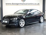 USED 2018 68 AUDI A5 1.4 TFSI S line Coupe 2dr Petrol S Tronic Euro 6 (s/s) (150 ps) BEAUTIFUL, HIGH QUALITY AUDI - COMES WITH A FULL SERVICE HISTORY + SATELLITE NAVIGATION + BLUETOOTH PHONE AND MEDIA CONNECTIVITY + IN CAR ENTERTAINMENT MEDIA DISPLAY + APPS CONTROL + AUTOMATIC LED HEADLIGHTS + DAB DIGITAL RADIO + THREE ZONE CLIMATE CONTROL + AIR CONDITIONING + KEYLESS START + ECO STOP/START SYSTEM + FRONT AND REAR PARKING SENSORS + 18 INCH ALLOY WHEELS + SELECTABLE DRIVING MODES + AUTOMATIC WIPERS WITH RAIN SENSOR + ELECTRIC WINDOWS + LED DAY TIME RUNNING LIGHTS