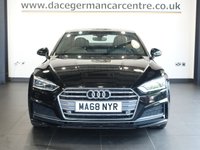 USED 2018 68 AUDI A5 1.4 TFSI S line Coupe 2dr Petrol S Tronic Euro 6 (s/s) (150 ps) BEAUTIFUL, HIGH QUALITY AUDI - COMES WITH A FULL SERVICE HISTORY + SATELLITE NAVIGATION + BLUETOOTH PHONE AND MEDIA CONNECTIVITY + APPLE CARPLAY / ANDROID AUTO + IN CAR ENTERTAINMENT MEDIA DISPLAY + APPS CONTROL + AUTOMATIC LED HEADLIGHTS + DAB DIGITAL RADIO + THREE ZONE CLIMATE CONTROL + AIR CONDITIONING + KEYLESS START + ECO STOP/START SYSTEM + FRONT AND REAR PARKING SENSORS + 18 INCH ALLOY WHEELS + SELECTABLE DRIVING MODES + AUTOMATIC WIPERS WITH RAIN SENSOR + ELECTRIC WINDOWS