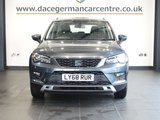 USED 2019 68 SEAT ATECA 1.5 TSI EVO SE Technology SUV 5dr Petrol Manual Euro 6 (s/s) (150 ps) SATELLITE NAVIGATION + APPLE CARPLAY / ANDROID AUTO + TOUCH SCREEN MEDIA DISPLAY + BLUETOOTH PHONE AND MEDIA CONNECTIVITY + DAB DIGITAL RADIO + AUTOMATIC LED HEADLIGHTS + APPS CONTROL + MIRROR LINK + LEATHER MULTI FUNCTIONAL STEERING WHEEL + FRONT AND REAR PARKING SENSORS + CRUISE CONTROL + VOICE COMMAND + AUTOMATIC WIPERS WITH RAIN SENSOR + LED DAY TIME RUNNING LIGHTS + ECO STOP START SYSTEM + DUAL ZONE CLIMATE CONTROL + AIR CONDITIONING + ELECTRIC HEATED DOOR MIRRORS + ELECTRIC WINDOWS