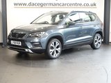 USED 2019 68 SEAT ATECA 1.5 TSI EVO SE Technology SUV 5dr Petrol Manual Euro 6 (s/s) (150 ps) SATELLITE NAVIGATION + APPLE CARPLAY / ANDROID AUTO + TOUCH SCREEN MEDIA DISPLAY + BLUETOOTH PHONE AND MEDIA CONNECTIVITY + DAB DIGITAL RADIO + AUTOMATIC LED HEADLIGHTS + APPS CONTROL + MIRROR LINK + LEATHER MULTI FUNCTIONAL STEERING WHEEL + FRONT AND REAR PARKING SENSORS + CRUISE CONTROL + VOICE COMMAND + AUTOMATIC WIPERS WITH RAIN SENSOR + LED DAY TIME RUNNING LIGHTS + ECO STOP START SYSTEM + DUAL ZONE CLIMATE CONTROL + AIR CONDITIONING + ELECTRIC HEATED DOOR MIRRORS + ELECTRIC WINDOWS