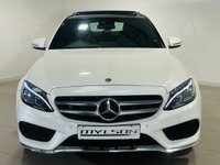 USED 2014 64 MERCEDES-BENZ C-CLASS 2.0 C200 AMG Line Saloon 4dr Petrol 7G-Tronic+ Euro 6 (s/s) (184 ps) Diamond White | Black Leather | Burmester Audio | Panoramic Roof | Full Service History | ULEZ OK