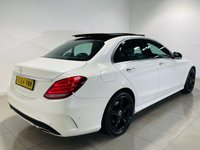 USED 2014 64 MERCEDES-BENZ C-CLASS 2.0 C200 AMG Line Saloon 4dr Petrol 7G-Tronic+ Euro 6 (s/s) (184 ps) Diamond White | Black Leather | Burmester Audio | Panoramic Roof | Full Service History | ULEZ OK