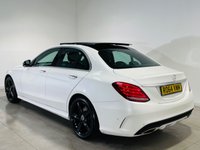 USED 2014 64 MERCEDES-BENZ C-CLASS 2.0 C200 AMG Line Saloon 4dr Petrol 7G-Tronic+ Euro 6 (s/s) (184 ps) Diamond White | Black Leather | Burmester Audio | Panoramic Roof | Full Service History | ULEZ OK