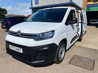 USED 2023 72 CITROEN BERLINGO Enterprise Edition L1 1.5 BlueHDi 1000 SWB Diesel Panel Van Manual Euro 6 (s/s) (100 bhp) 2 services - last service on 26.11.2025 @ 41,854 miles - Only 44,859 miles, Facelift model - EURO 6 (ULEZ compliant) - Built in touchscreen with Satnav connectivity & DAB, Air conditioning, E/W, Bluetooth, rear parking sensors, cruise control, electric mirror's, 3 seats, full bulkhead, ply lined, driver's airbag, side loading door, remote central Locking, Alarm, USB port, steering column radio control, barn rear doors, spare key, finance arranged & 6 months premium Autoguard warranty