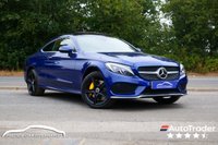 USED 2016 66 MERCEDES-BENZ C-CLASS 2.1 C250d AMG Line (Premium Plus) Coupe 2dr Diesel G-Tronic+ Euro 6 (s/s) (204 ps) BRILLIANT BLUE METALLIC PAINTWORK + 360 CAMERA + SUNROOF + BURMESTER
