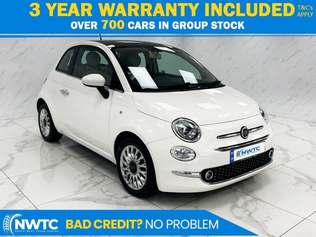 View our Fiat 500 1.2 Lounge Hatchback 3dr Petrol Manual Euro 6 (s/s) (69 bhp) 2 FORMER OWNERS! 