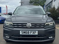 USED 2018 68 VOLKSWAGEN TIGUAN 2.0 TDI SEL SUV 5dr Diesel DSG Euro 6 (s/s) (150 ps) THIS CAR COMES WITH 6 MONTHS WARRANTY , BREAKDOWN COVER & RECOVERY++  GREAT EXAMPLE OF AUTOMATIC SUV + APPLE CAR PLAY/ ANDRIOD AUTO + NAVIGATION SYSTEM + BLUETOOTH + DAB RADIO + USB CONNECTION + PARKING SENSORS + HALF  LEATHER TRIM  + FRONT HEATED SEATS + CRUISE CONTROL + DUAL CLIMATE CONTROL + PRIVACY GLASS + 19 INCH ALLOY WHEELS + PANAROMIC ROOF+ AUTO START STOP + ELECTRIC PARKING BRAKE + ELECTRIC SEAT ADJUSTMENT + TRACTION CONTROL + DAY TIME RUNNING LIGHTS + LUMBAR SUPPORT +