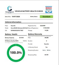 USED 2023 23 HYUNDAI KONA 64kWh Ultimate SUV 5dr Electric Auto (10.5kW Charger) (204 ps) BATTERY HEALTH  100%