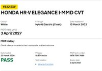 USED 2022 22 HONDA HR-V 1.5 h i-MMD Elegance SUV 5dr Petrol Hybrid CVT Euro 6 (s/s) (131 ps) 1 Owner From Brand New  |  Set of 2 Keys