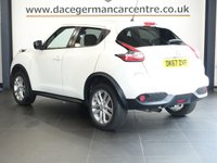 USED 2017 67 NISSAN JUKE 1.2 DIG-T N-Connecta SUV 5dr Petrol Manual Euro 6 (s/s) (115 ps) SATELLITE NAVIGATION + TOUCH SCREEN MEDIA DISPLAY + REAR VIEW CAMERA + BLUETOOTH PHONE AND MEDIA CONNECTIVITY + DAB DIGITAL RADIO + AUTOMATIC HEADLIGHTS + LEATHER MULTI FUNCTIONAL STEERING WHEEL + CRUISE CONTROL + AUTOMATIC WIPERS WITH RAIN SENSOR + LED DAY TIME RUNNING LIGHTS + ECO STOP START SYSTEM + CLIMATE CONTROL + AIR CONDITIONING + ELECTRIC HEATED DOOR MIRRORS + ELECTRIC WINDOWS + HILL HOLD START ASSIST + 17 INCH ALLOY WHEELS..