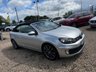 USED 2012 VOLKSWAGEN GOLF 1.4 TSI GT Cabriolet 2dr Petrol Manual Euro 5 (160 ps) 2012 VW Golf 1.4 TSI GT Cabriolet in silver with just 62,810 miles. This is a fantastic open-top with serious GT spec throughout. 158bhp turbocharged engine, 18in Charleston alloys, sports suspension, dual-zone climate control, DAB radio, Bluetooth, parking sensors front and rear, and a fully automatic electric hood. Supplied with a fresh full service, 12 months MOT and our comprehensive 6 month parts and labour warranty. Ready to drive away with confidence. Call us on 01506 853952.