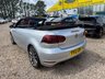 USED 2012 VOLKSWAGEN GOLF 1.4 TSI GT Cabriolet 2dr Petrol Manual Euro 5 (160 ps) 2012 VW Golf 1.4 TSI GT Cabriolet in silver with just 62,810 miles. This is a fantastic open-top with serious GT spec throughout. 158bhp turbocharged engine, 18in Charleston alloys, sports suspension, dual-zone climate control, DAB radio, Bluetooth, parking sensors front and rear, and a fully automatic electric hood. Supplied with a fresh full service, 12 months MOT and our comprehensive 6 month parts and labour warranty. Ready to drive away with confidence. Call us on 01506 853952.