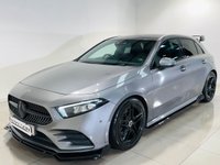 USED 2019 68 MERCEDES-BENZ A-CLASS 1.3 A200 AMG Line (Premium) Hatchback 5dr Petrol 7G-DCT Euro 6 (s/s) (163 ps) Mountain Grey | Black Alcantara Interior | Ambient Lighting | Apple CarPlay | Night Pack | Black Wing & Bodykit | Heated Seats | ULEZ OK
