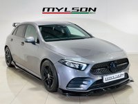 USED 2019 68 MERCEDES-BENZ A-CLASS 1.3 A200 AMG Line (Premium) Hatchback 5dr Petrol 7G-DCT Euro 6 (s/s) (163 ps) Mountain Grey | Black Alcantara Interior | Ambient Lighting | Apple CarPlay | Night Pack | Black Wing & Bodykit | Heated Seats | ULEZ OK