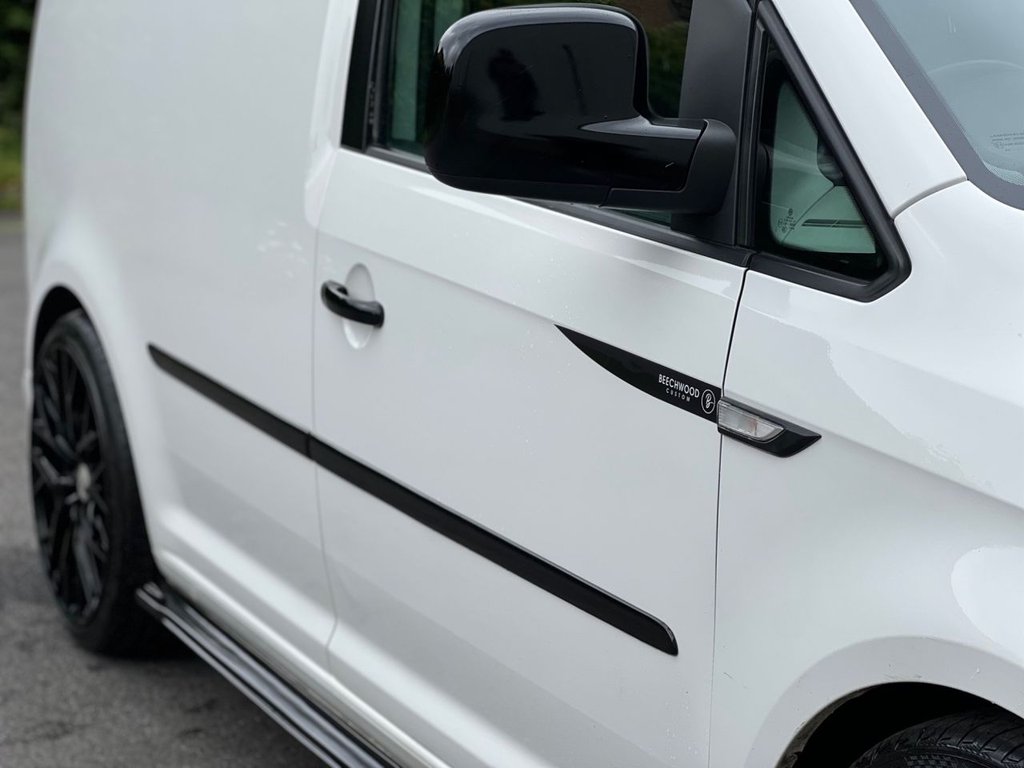 USED 2017 67 VOLKSWAGEN CADDY 2.0 TDI C20 BlueMotion Tech BEECHWOOD CUSTOM Panel Van 5dr Diesel Manual SWB Euro 6 (s/s) (75 ps) BLACK ROOF / COILOVERS / 19's
