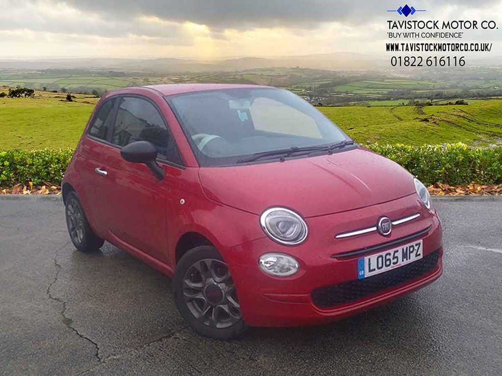 Red 2015 Fiat 500 1.2 POP (s/s) Hatchback Front-wheel drive Manual