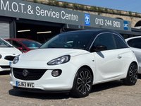 USED 2013 63 VAUXHALL ADAM 1.2 16v GLAM Hatchback 3dr Petrol Manual Euro 5 (70 ps) SUPER LOW MILES 15K+ PAN ROOF + FSH + BLUETOOTH
