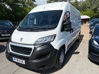 USED 2018 18 PEUGEOT BOXER White 2.0 BlueHDi 335 L3 H2 panel van, 30,600 miles, Euro 6, ULEZ compliant, 6-speed manual, Bluetooth, DAB radio. Plus VAT @ 20%! This 2018 Peugeot Boxer 2.0 BlueHDi 335 L3 H2 Euro 6 is a standout choice, boasting exceptionally low mileage for its age, having covered just 30,600 miles. This one owner vehicle comes with a full service history at 13K, 16K, 18kK, 21K, 23K, 25K, 28k, and 30496, with its last service completed on 2025-03-05 at 30,496 miles. It is powered by a 2.0 litre Euro 6 diesel engine and will be supplied with a 12 month MOT for your peace of mind, alongside a 3 month warranty.  The generous cargo volume o
