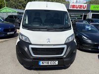USED 2018 18 PEUGEOT BOXER White 2.0 BlueHDi 335 L3 H2 panel van, 30,600 miles, Euro 6, ULEZ compliant, 6-speed manual, Bluetooth, DAB radio. Plus VAT @ 20%! This 2018 Peugeot Boxer 2.0 BlueHDi 335 L3 H2 Euro 6 is a standout choice, boasting exceptionally low mileage for its age, having covered just 30,600 miles. This one owner vehicle comes with a full service history at 13K, 16K, 18kK, 21K, 23K, 25K, 28k, and 30496, with its last service completed on 2025-03-05 at 30,496 miles. It is powered by a 2.0 litre Euro 6 diesel engine and will be supplied with a 12 month MOT for your peace of mind, alongside a 3 month warranty.  The generous cargo volume o