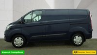USED 2019 19 FORD TRANSIT CUSTOM Blue 2.0 320 EcoBlue Trend van, 68,700 miles, Euro 6, ULEZ compliant, 6-Speed manual, touchscreen, cruise, DAB, front & rear sensors. Plus VAT @ 20%! This 2019 Ford Transit Custom presents an exceptional ownership proposition, having been meticulously maintained by a single owner from new.  This popular 320 Trend L1 H1 model is powered by an efficient 2.0 litre EcoBlue diesel engine, meeting Euro 6 emission standards.  It comes equipped with both front and rear parking sensors, along with front fog lamps, making manoeuvring in tight spaces considerably easier.  With a mileage of just 68,700 miles, this van has been driven sparingly for its ag