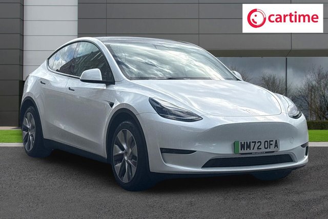 View our Tesla Model Y (Dual Motor) Long Range SUV 5dr Electric Auto 4WDE (384 bhp) Expansive Glass Roof, Heated Seats, Heated Steering Wheel, Touchscreen With Navigation, 19in Alloys