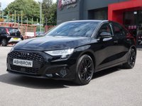 USED 2023 23 AUDI A3 Sportback 1.0 TFSI 30 Sport 5d 110 S/S 1 OWNER FROM NEW, FULL SERVICE HISTORY, SAT NAV, VIRTUAL COCKPIT (DIGITAL DASH), FULL BLACK LEATHER UPHOLSTERY, WIRELESS APPLE CARPLAY / ANDROID AUTO, FLAT BOTTOM MULTI-FUNCTION STEERING WHEEL, REAR PARKING SENSORS, DAB RADIO, BLUETOOTH, 2x USB PORTS, MANUAL 6 SPEED, 17 INCH ALLOY WHEELS, ELECTRIC FOLDING HEATED DOOR MIRRORS, CRUISE CONTROL & SPEED LIMITER, RAIN & LIGHT SENSORS, KEYLESS START, VOICE CONTROL, DRIVE SELECT, DUAL ZONE CLIMATE CONTROL, LANE DEPARTURE WARNING, TPMS, SPACE SAVER SPARE