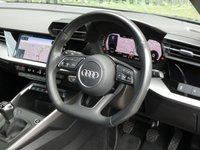 USED 2023 23 AUDI A3 Sportback 1.0 TFSI 30 Sport 5d 110 S/S 1 OWNER FROM NEW, FULL SERVICE HISTORY, SAT NAV, VIRTUAL COCKPIT (DIGITAL DASH), FULL BLACK LEATHER UPHOLSTERY, WIRELESS APPLE CARPLAY / ANDROID AUTO, FLAT BOTTOM MULTI-FUNCTION STEERING WHEEL, REAR PARKING SENSORS, DAB RADIO, BLUETOOTH, 2x USB PORTS, MANUAL 6 SPEED, 17 INCH ALLOY WHEELS, ELECTRIC FOLDING HEATED DOOR MIRRORS, CRUISE CONTROL & SPEED LIMITER, RAIN & LIGHT SENSORS, KEYLESS START, VOICE CONTROL, DRIVE SELECT, DUAL ZONE CLIMATE CONTROL, LANE DEPARTURE WARNING, TPMS, SPACE SAVER SPARE