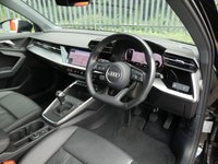 USED 2023 23 AUDI A3 Sportback 1.0 TFSI 30 Sport 5d 110 S/S 1 OWNER FROM NEW, FULL SERVICE HISTORY, SAT NAV, VIRTUAL COCKPIT (DIGITAL DASH), FULL BLACK LEATHER UPHOLSTERY, WIRELESS APPLE CARPLAY / ANDROID AUTO, FLAT BOTTOM MULTI-FUNCTION STEERING WHEEL, REAR PARKING SENSORS, DAB RADIO, BLUETOOTH, 2x USB PORTS, MANUAL 6 SPEED, 17 INCH ALLOY WHEELS, ELECTRIC FOLDING HEATED DOOR MIRRORS, CRUISE CONTROL & SPEED LIMITER, RAIN & LIGHT SENSORS, KEYLESS START, VOICE CONTROL, DRIVE SELECT, DUAL ZONE CLIMATE CONTROL, LANE DEPARTURE WARNING, TPMS, SPACE SAVER SPARE