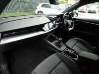 USED 2023 23 AUDI A3 Sportback 1.0 TFSI 30 Sport 5d 110 S/S 1 OWNER FROM NEW, FULL SERVICE HISTORY, SAT NAV, VIRTUAL COCKPIT (DIGITAL DASH), FULL BLACK LEATHER UPHOLSTERY, WIRELESS APPLE CARPLAY / ANDROID AUTO, FLAT BOTTOM MULTI-FUNCTION STEERING WHEEL, REAR PARKING SENSORS, DAB RADIO, BLUETOOTH, 2x USB PORTS, MANUAL 6 SPEED, 17 INCH ALLOY WHEELS, ELECTRIC FOLDING HEATED DOOR MIRRORS, CRUISE CONTROL & SPEED LIMITER, RAIN & LIGHT SENSORS, KEYLESS START, VOICE CONTROL, DRIVE SELECT, DUAL ZONE CLIMATE CONTROL, LANE DEPARTURE WARNING, TPMS, SPACE SAVER SPARE